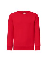 Kinder Sweatshirt aus Bio-Baumwolle in Rot mit Rundhalsausschnitt und Rippbündchen